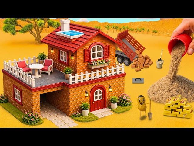 DIY Water Slide Pool Project - Building an Amazing Brick Swimming Pool with Water Pump