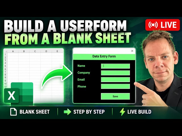 Build an Excel VBA UserForm From Scratch | LIVE Step-by-Step