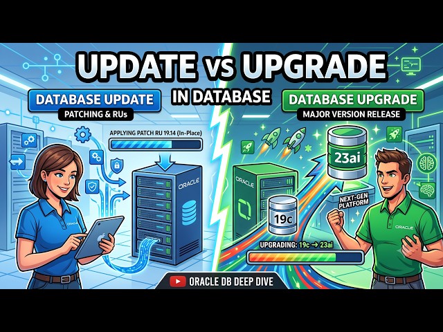 UPDATE vs UPGRADE in oracle database | Diffrence between UPDATE and UPGRADE in oracle database