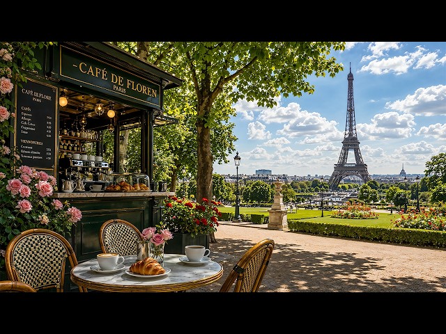 Calm Summer Jazz in Paris ☕ Outdoor Café Ambience & Sweet Jazz Music for Study & Work
