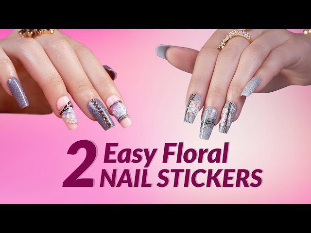 Easy Floral Nail Stickers for Beginners - LDS Lavis Dip