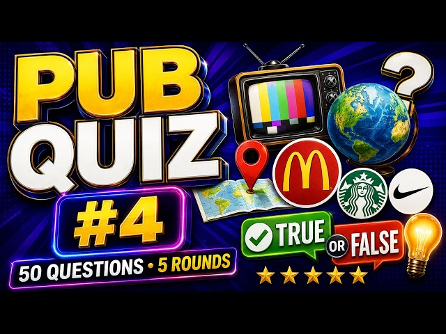 The Ultimate Pub Quiz #4 🧠 | 50 Questions, 5 Rounds – Can You Score 40/50? General Knowledge