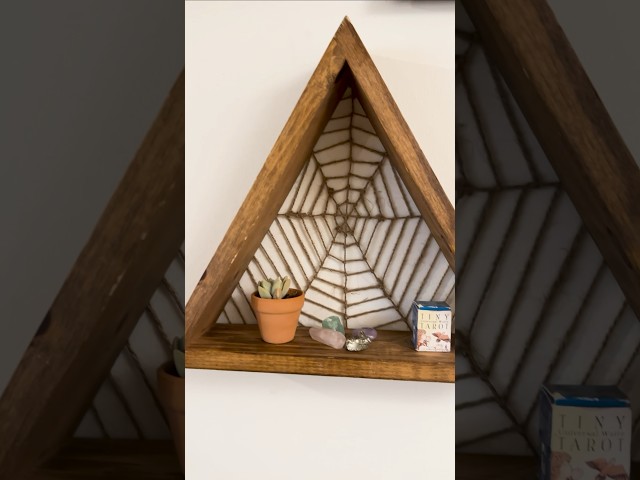 The Easiest DIY Spiderweb Shelf #halloweendecor #diydecor #diyhalloweendecor
