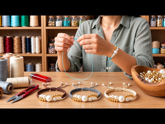 🔥 Gorgeous Pearl & Gold Macramé Bracelet | Easy DIY