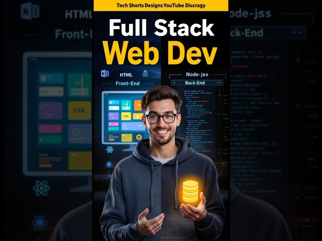 Full Stack Web Developer in 60 Seconds 🔥 | Front-End + Back-End + Database Explained! #codingnewbie