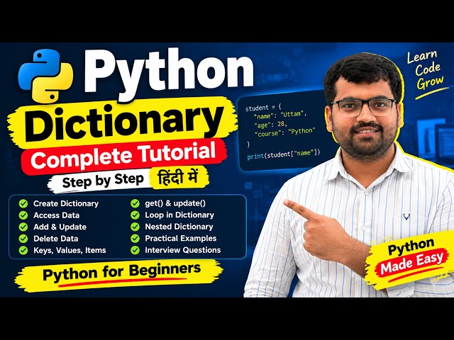 Python Dictionary Explained in Hindi | Python Tutorial for Beginners