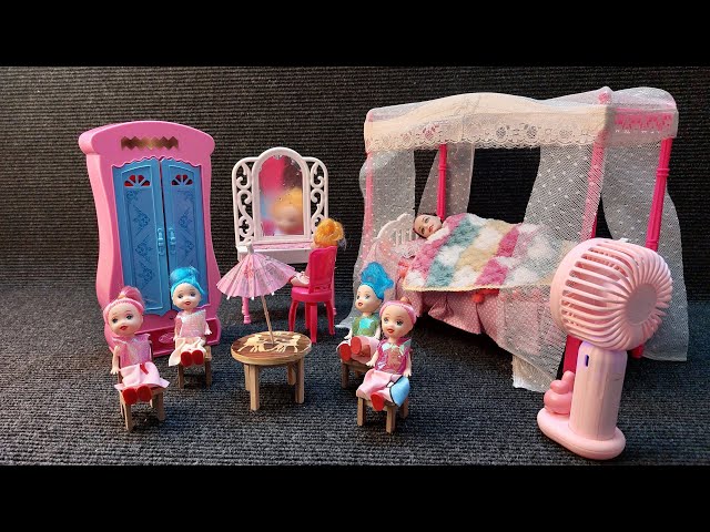 10 Minutes Satisfying with Unboxing Barbie Princess Bed & Wardrobe Collection Toys Review | ASMR