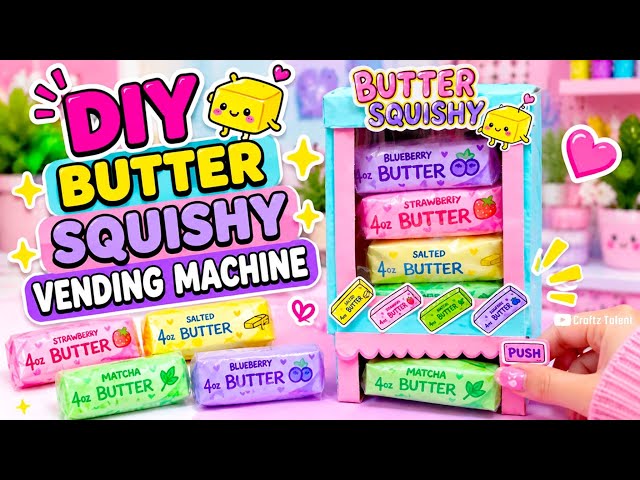 DIY Viral Butter Squishy Vending Machine at home /crafts to do when your bored / Easy paper craft
