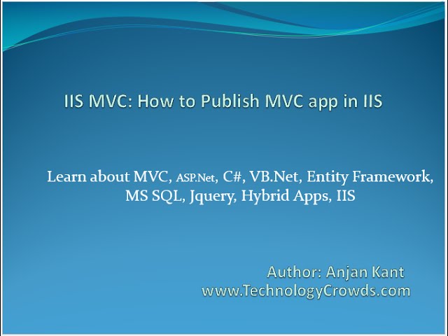 IIS MVC: Publish MVC App in IIS