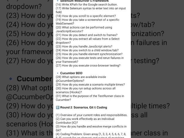 selenium interview questions #automationtesting #coding #softwaretesting #selenium #java  #qa