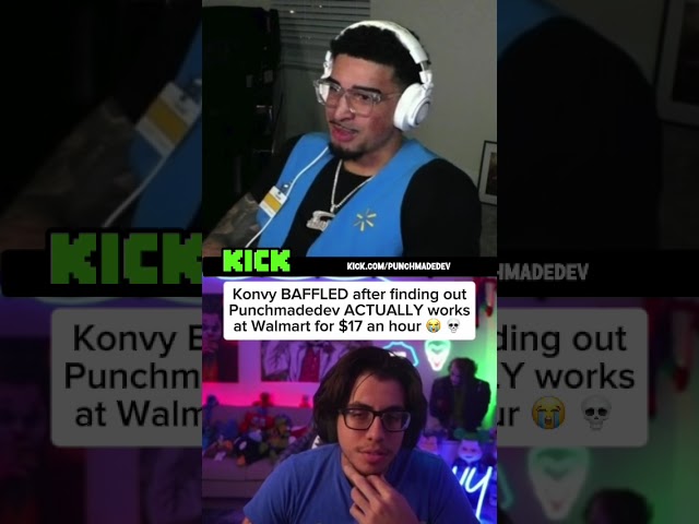 Konvy BAFFLED after finding out Punchmadedev ACTUALLY works at Walmart 😭 #punchmadedev #konvy