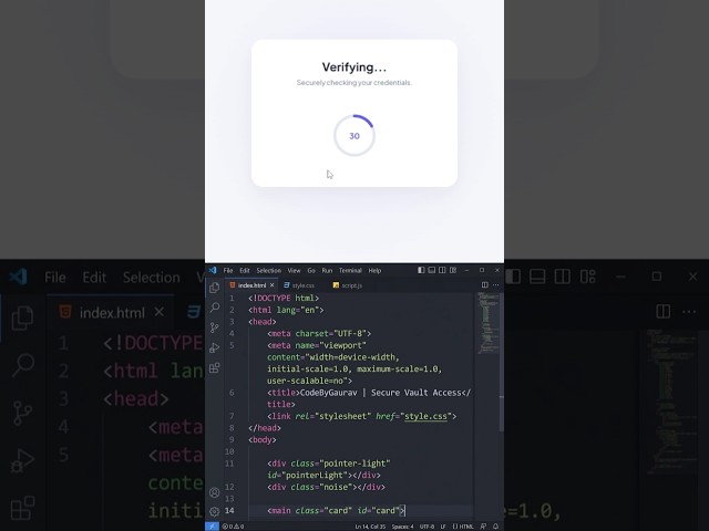OTP Verification UI using HTML, CSS & JavaScript | #shorts #html #css #JavaScript