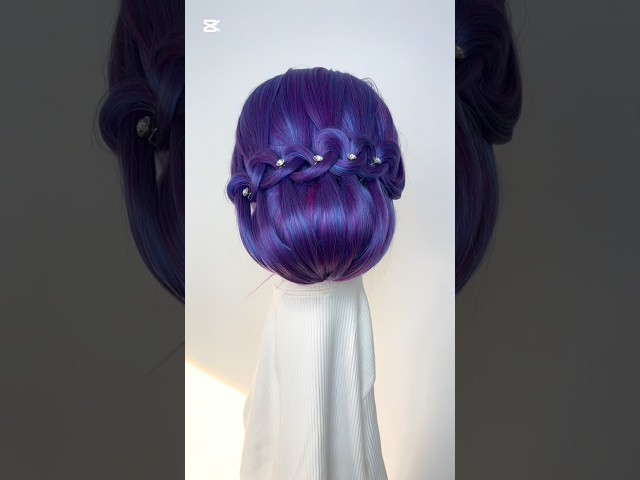Creative bun with braid that cool 👍 #hair #how #fashion #hairtutorial #hairinspo #braidmaids