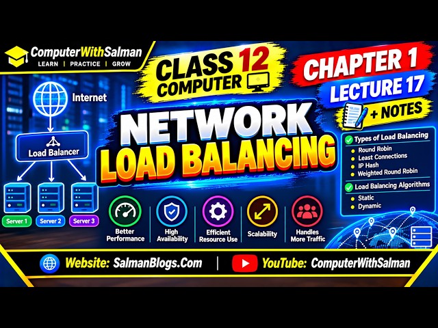 Class 12 Computer Chapter 1 | Network Load Balancing | Lecture 17 + Notes