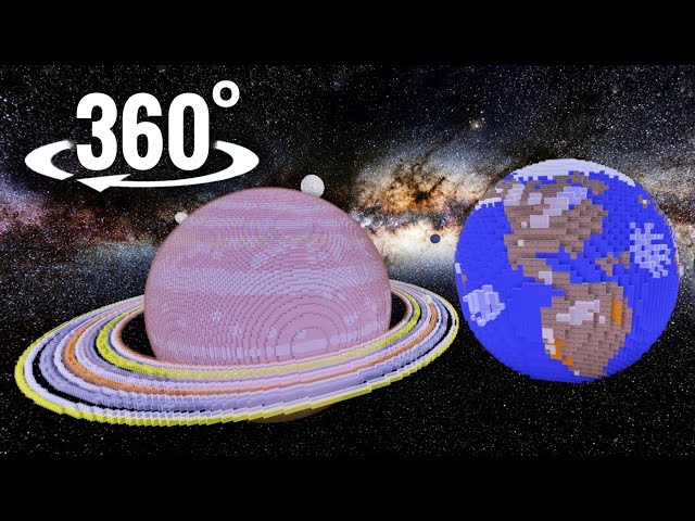 Solar System 360° VR Minecraft 3D Planets Universe Facts 4K