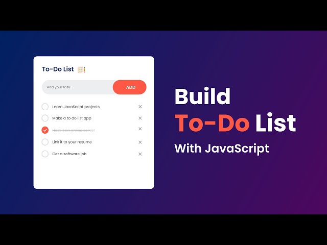 How To Create To-Do List App Using HTML CSS And JavaScript | Task App In JavaScript