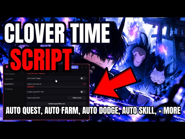 [ FREE ] Roblox Clover Time OP Script | Autofarm, Auto Quest, Auto Dodge, Auto Skill, + Much More!
