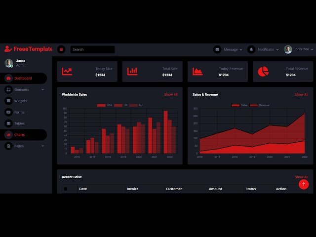 Angular 14 Free Black Admin Dashboard Template Working Demo