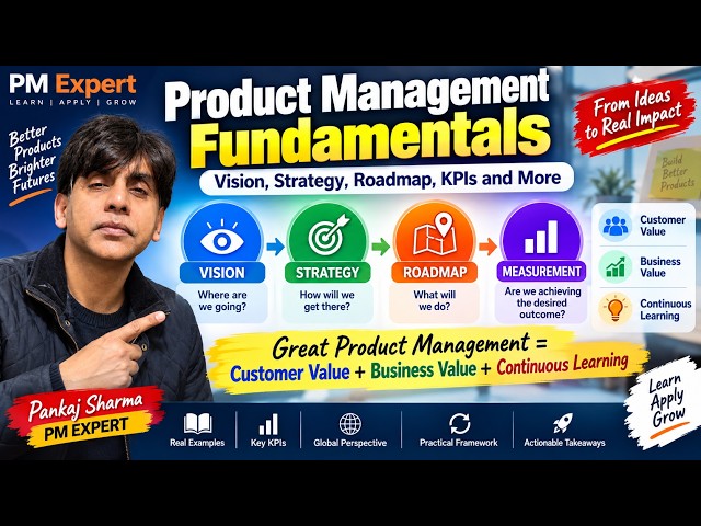Product Management Fundamentals: Vision, Strategy, Roadmap & KPIs Explained | PM Expert