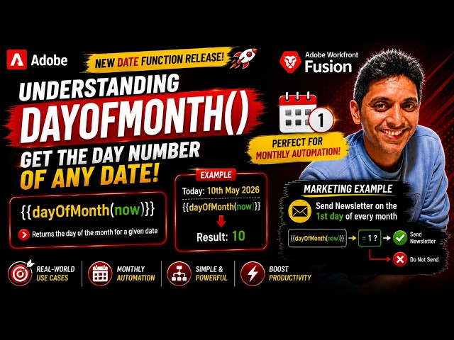 Understanding dayOfMonth() in Adobe Workfront Fusion | New Date Function Explained
