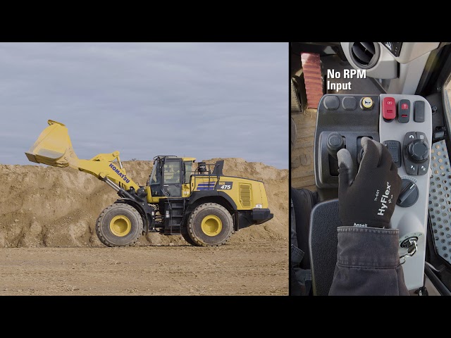 Komatsu WA475-10 cab controls