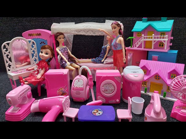 9 Minutes Satisfying with Unboxing Pink Cute Princess House Toys Play Set Review Toys | ASMR