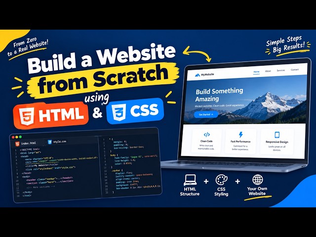 Build a website from scratch using HTML and CSS