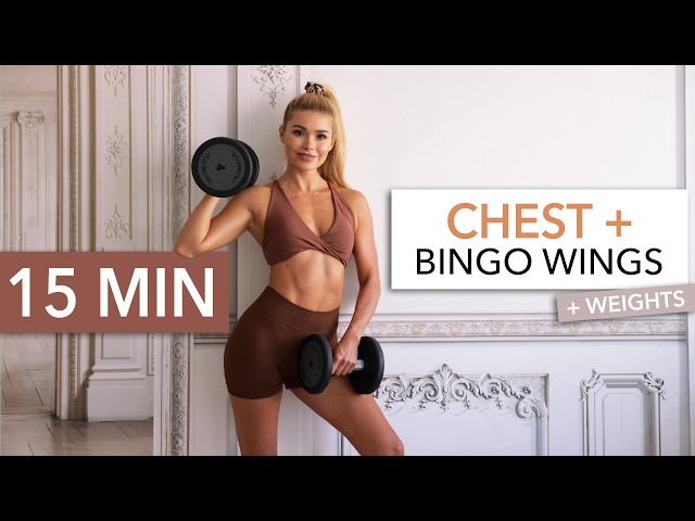 15 MIN CHEST + FLABBY ARMS I Boob Lift, Bingo Wings - weights or bottles