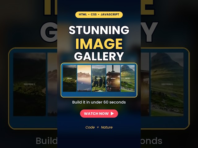 Stunning Image Gallery in HTML CSS & JavaScript 🔥 #shorts