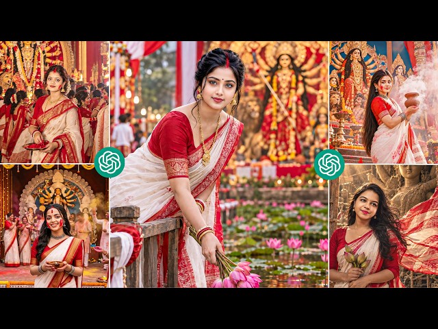 Durga Puja Photo Editing | Bengali Style Durga Puja Photo Editing | Ai Durga Puja Photo Editing