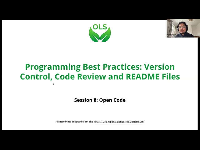 OLS Nebula-1, Session 8: Programming Best Practices: Version Control, Code Review, README