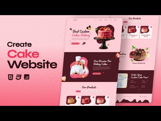 Build a Responsive Cake Website From Scratch Using HTML, CSS & JavaScript
