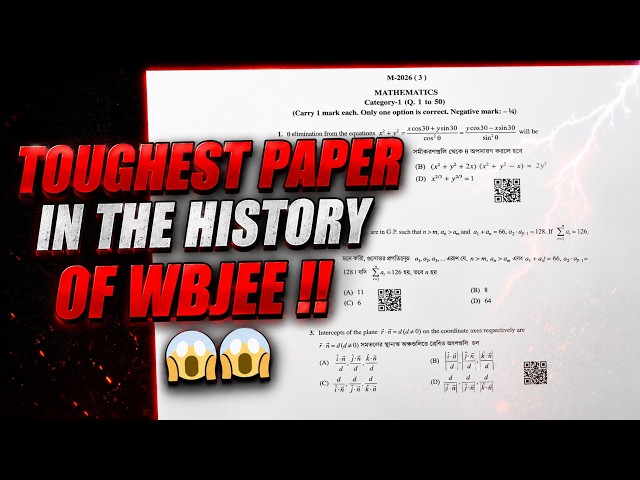 WBJEE 2026 - Toughest Paper Ever In History ?😱😥 Wbjee Exam Complete Paper Analysis #wbjee #wbjee2026
