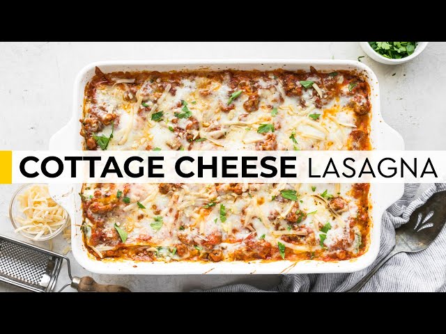 TURKEY SPINACH LASAGNA with Cottage Cheese (high-protein meal prep!)