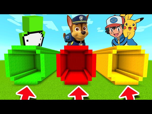 Minecraft PE : DO NOT CHOOSE THE WRONG TUNNEL! (Dream, Paw Patrol & Pokemon)
