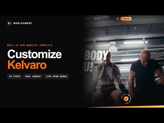 Kelvaro Tutorial — Customize a Next.js Gym Website Template | Webloomery