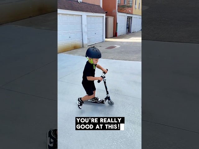 My Son Upgraded To A Pro 2-Wheel Scooter 🛴#learning #fun #level #strong #kids