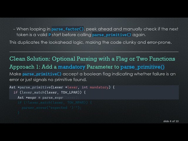 Parsing Extended Lambda Calculus with Recursive Descent and Handling {P} Repetitions