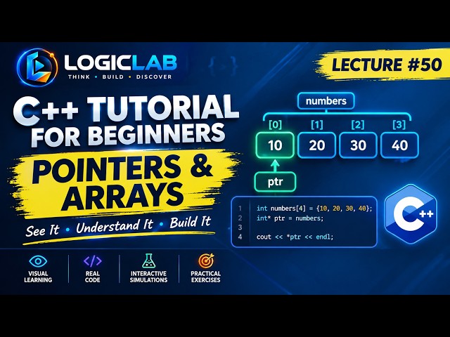 C++ Tutorial for Beginners #50 — Pointers & Arrays | Learn C++
