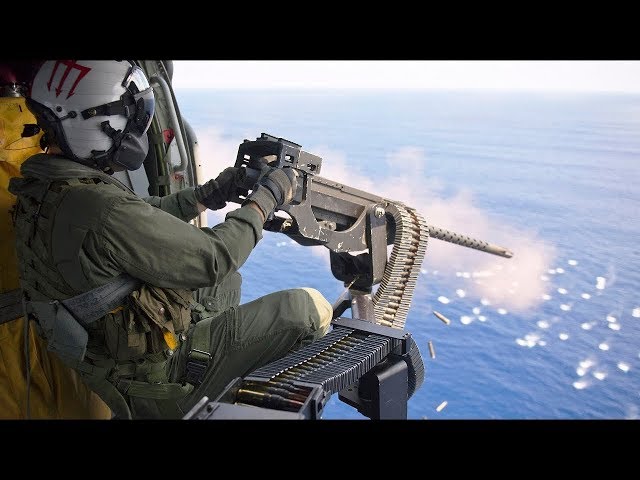 Door Gunners & Marines Engage Simulated Targets At Sea [Training Video]