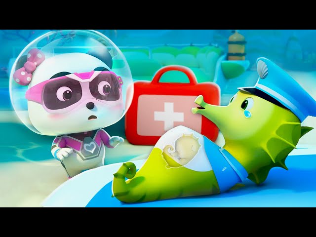 Super Rescue Team Ep8 - Daddy Seahorse is Giving Birth to Baby Seahorses | BabyBus TV - Kids Cartoon