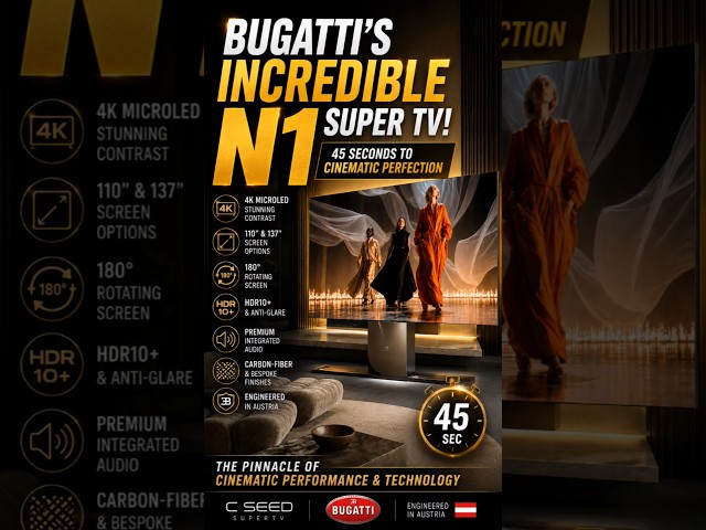 Bugatti's Incredible N1 Super TV 🤯📺 | Ultimate Luxury Home Cinema #shorts