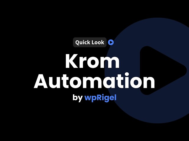 InfluenceWP Quik Look—Krom Automation