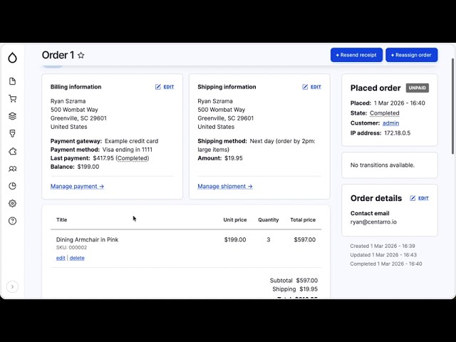 Drupal Commerce 3.3.0 Order Management Update