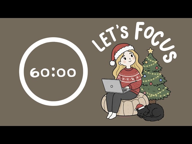 Christmas Pomodoro Timer 4x60 (4hr) | ADHD | Let's get focused! ♡ #pomodoro #studywithme