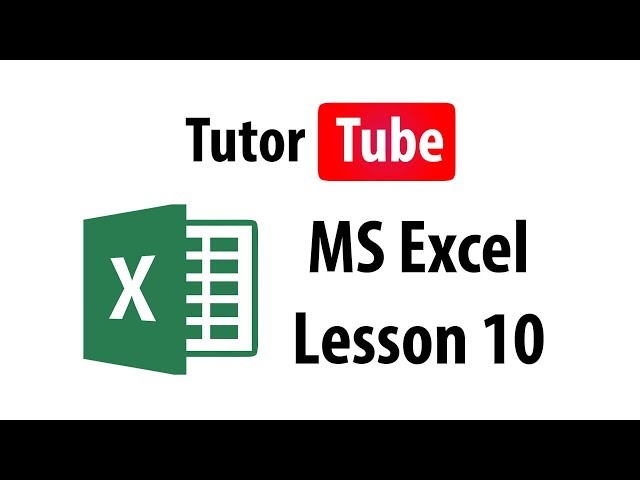 MS Excel Tutorial - Lesson 10 - Data Entry and Editing