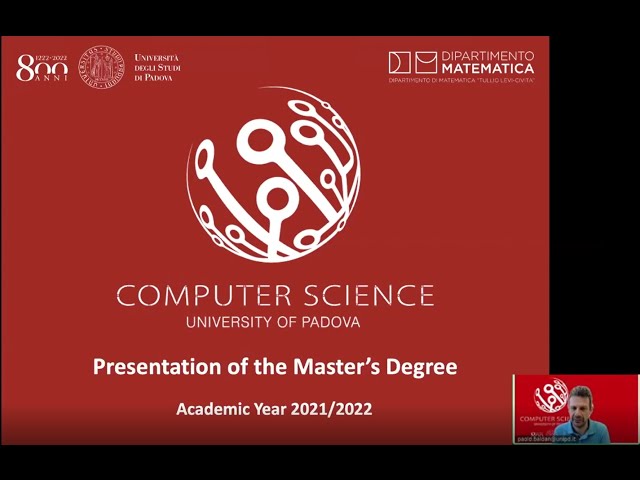 Master's Degree in Computer Science - Open Day 2021