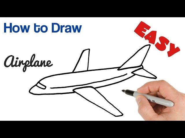 How to Draw Airplane Easy step by step for beginners