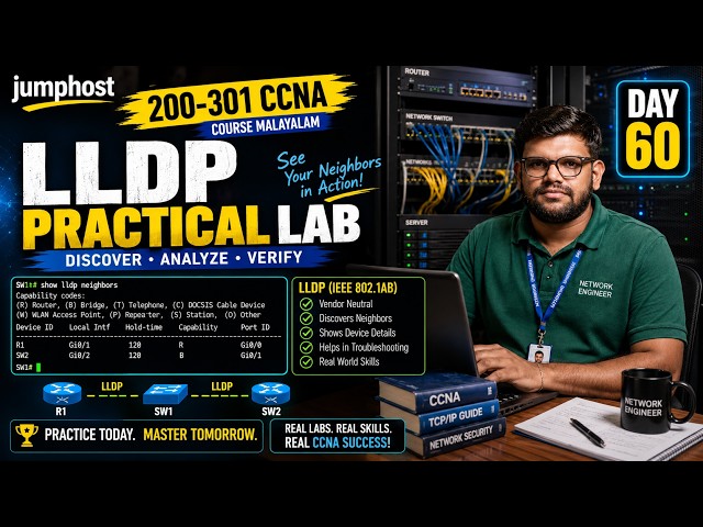 CCNA 200-301 Malayalam | Day 60 | LLDP Practical Lab | Link Layer Discovery Protocol Hands-On