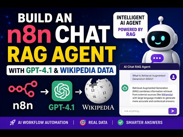 Build an n8n Chat RAG Agent with GPT-4.1 & Wikipedia Data